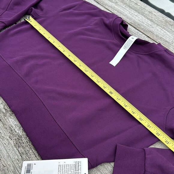 Lululemon Perfectly Oversized Cropped French Terry sweatshirt purple size 4 NWT - Picture 7 of 9